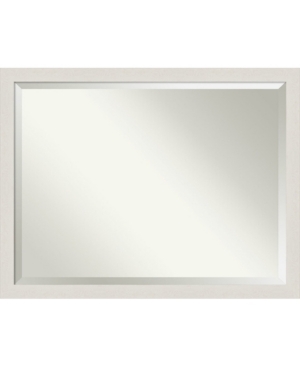 Amanti Art Rustic Plank Framed Bathroom Vanity Wall Mirror, 43.38" X 33.38" In White
