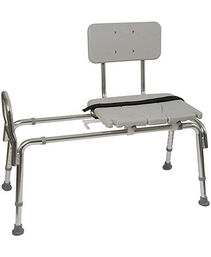 DMI HeavyDuty Sliding Transfer Bench Shower Chair with CutOut Seat