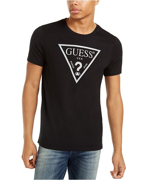 Guess Men S Reflective Triangle Logo T Shirt Reviews T Shirts Men Macy S