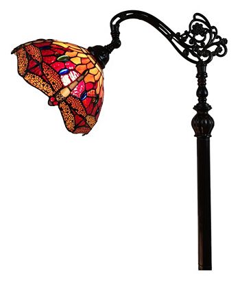 Amora Lighting Tiffany Style Dragonfly Reading Floor Lamp - Macy's