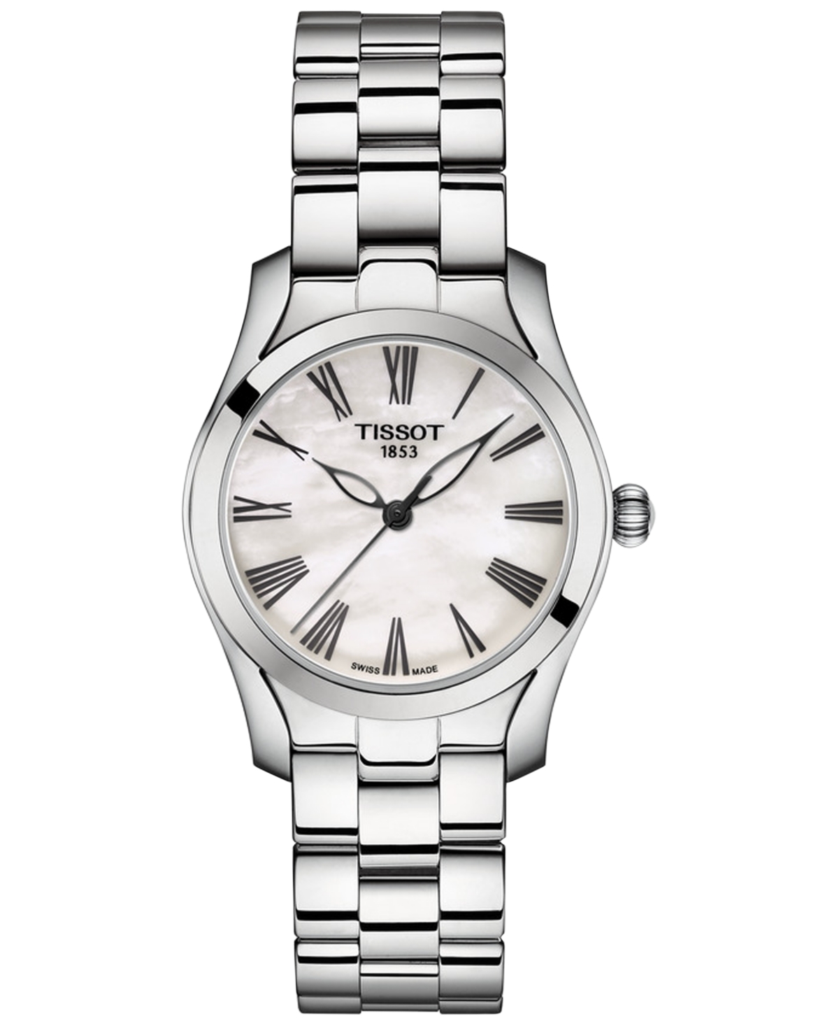 Tissot Women's Swiss T-wave Ii Premium Stainless Steel Bracelet Watch 30mm In Silver