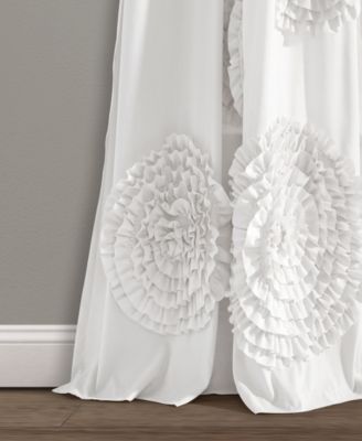 Lush Decor Serena Light Filtering Window Curtain Panel, Single, 54" W x 84" L, White - Drapes - Floral Curtains for Bedroom - Cute Curtains