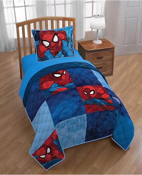 Marvel Spiderman 2 Piece Twin Full Quilt Set Reviews Quilts