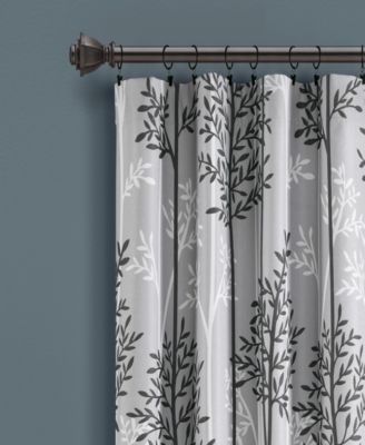 Linear Tree Insulated Rod Pocket Blackout Window Curtain Panels
