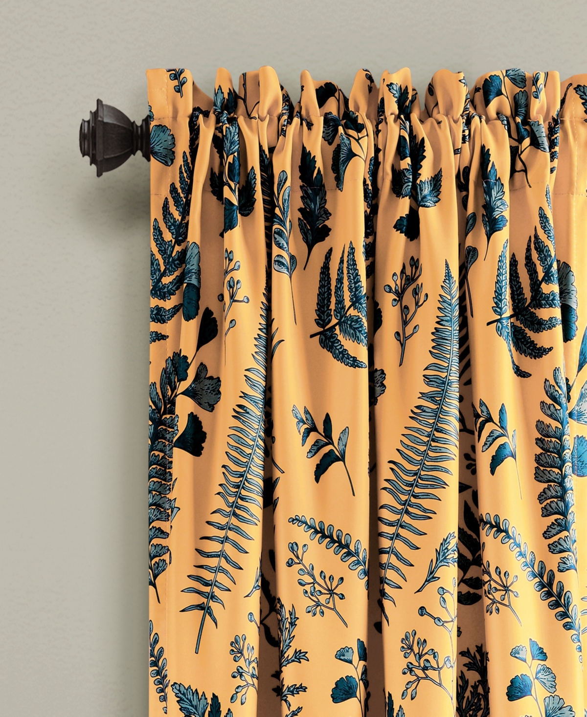 Devonia Botanical Print 52" x 95" Curtain Set