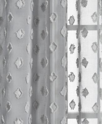 Lush Decor Textured Dot Grommet Sheer Window Curtain Panels