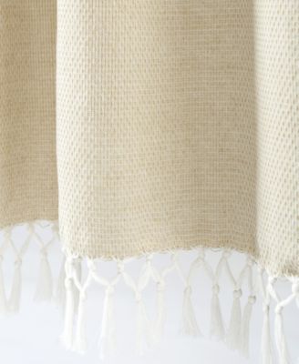 Lush Decor Tucker Stripe Yarn Dyed Cotton Knotted Tassel Window Curtain Panels