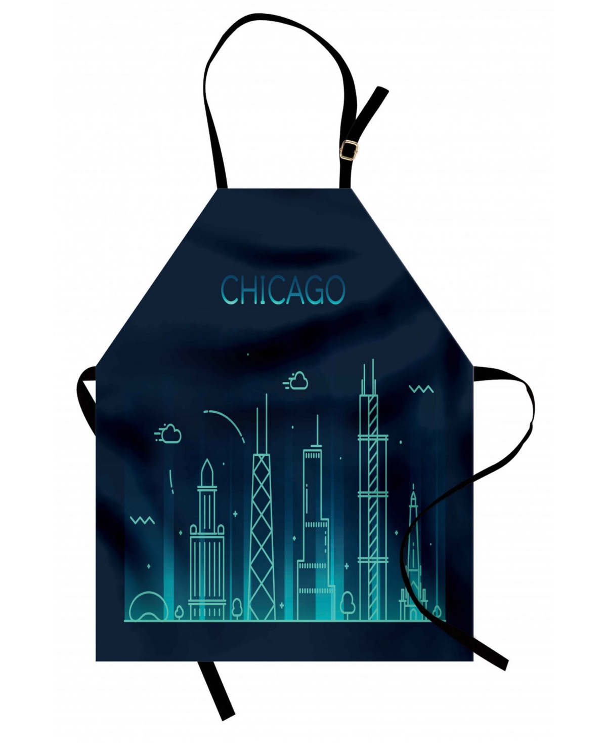 Ambesonne Chicago Skyline Apron