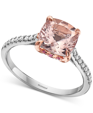 image of Effy Multi-Gemstone (2-1/10 ct. t.w.) & Diamond (1/10 ct. t.w.) Statement Ring in 14k White & Rose Gold