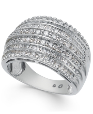 image of Diamond Multi-Row Statement Ring (1 ct. t.w) in 14k White Gold