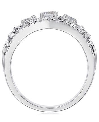 Macy's - Diamond Five Stone Openwork Ring (1 ct. t.w.) in 14k White Gold