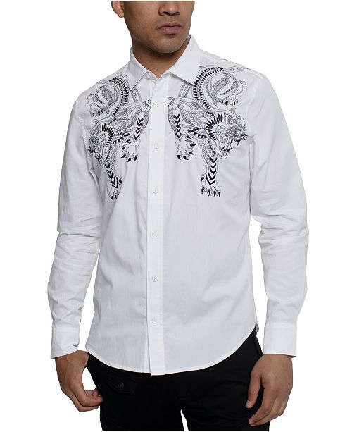 Sean John Men S Embroidered Tiger Shirt Reviews Casual
