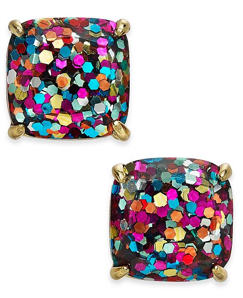 Kate Spade New York Gold Tone Rainbow Glitter Stud Earrings