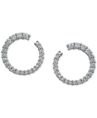 Giani Bernini Cubic Zirconia Front & Back Extra-Small Hoop Earrings In ...