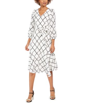 flounce hem midi dress