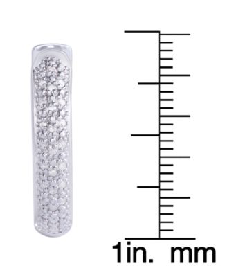 Diamond 1/4 ct. t.w. Pave Hoop Earrings in Sterling Silver