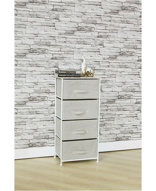 Hds Trading Corp Hds Trading 4 Drawer Dresser Rolling