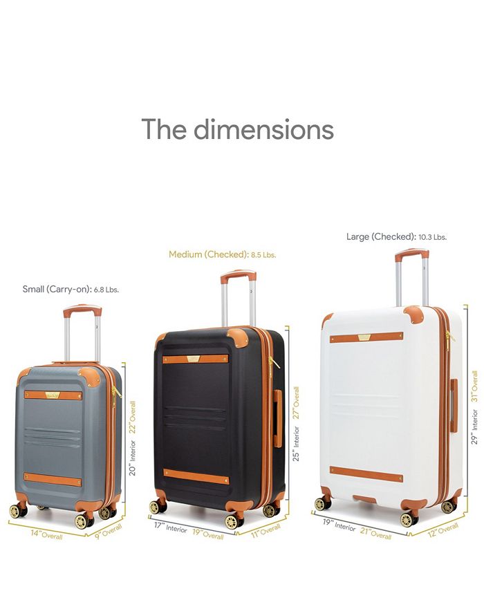 V19.69 Italia Retro 3 Piece Expandable Hard Spinner Luggage Set Macy's