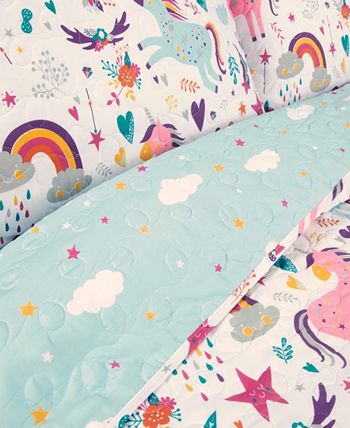 Lush Décor - Unicorn Heart Reversible 4-Piece Twin Quilt Set