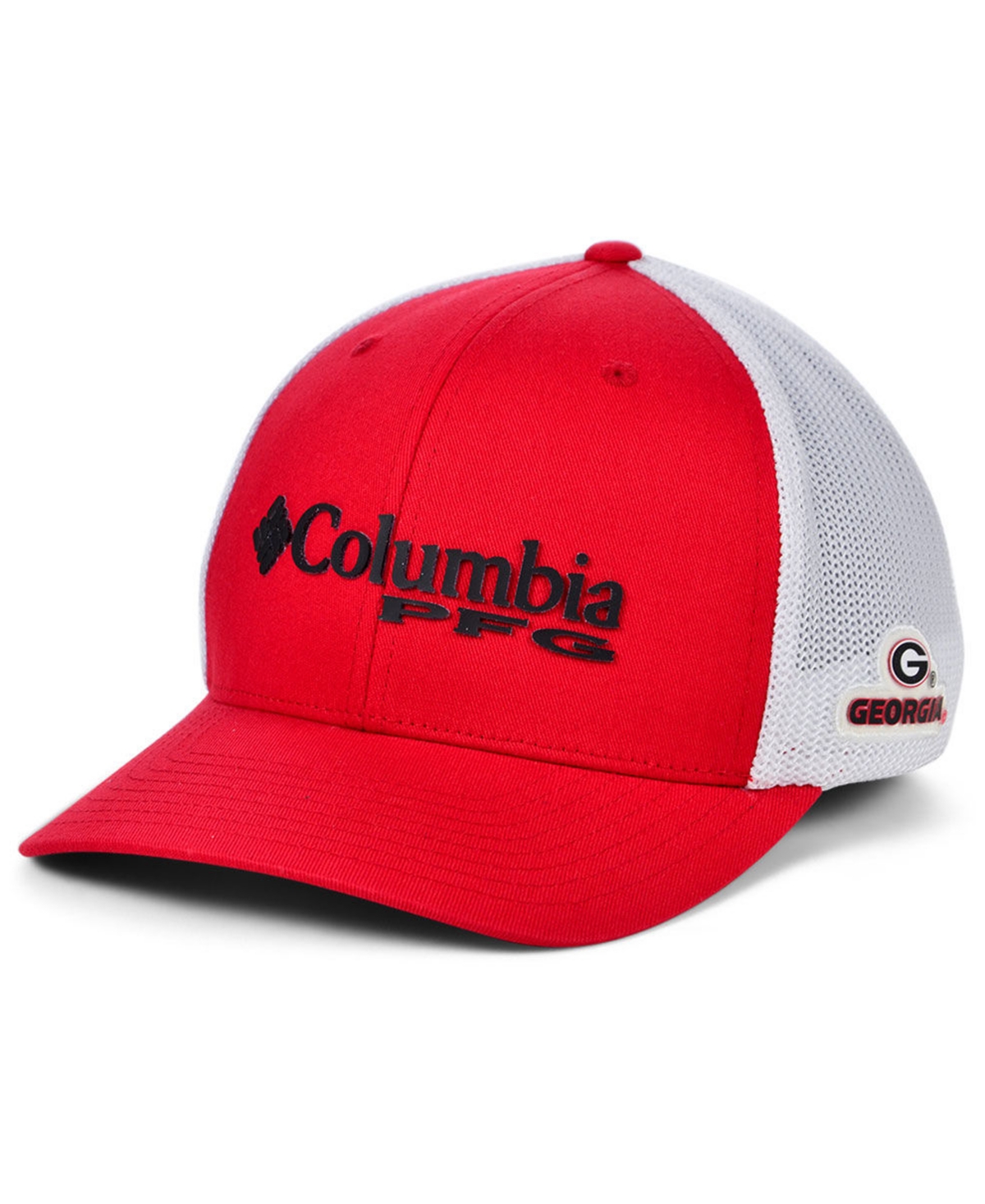 Shop Columbia Georgia Bulldogs Pfg Stretch Cap In Red,white