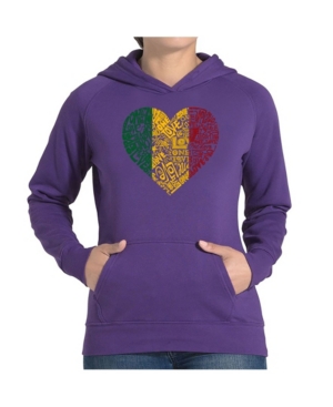 image of La Pop Art Women-s Word Art Hooded Sweatshirt -One Love Heart