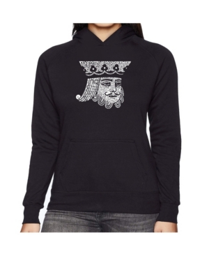 image of La Pop Art Women-s Word Art Hooded Sweatshirt - King Of Spades