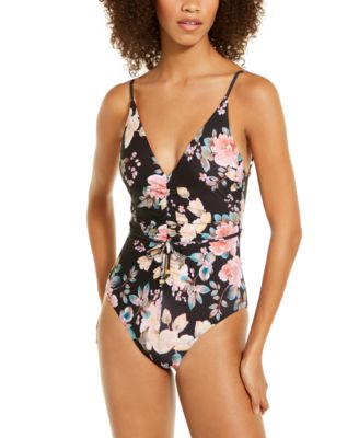 shirred one piece swimsuit