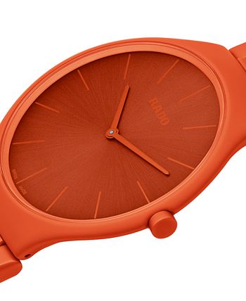 Rado - Unisex Swiss True Thinline Les Couleurs Le Corbusier Red High-Tech Ceramic Bracelet Watch 39mm