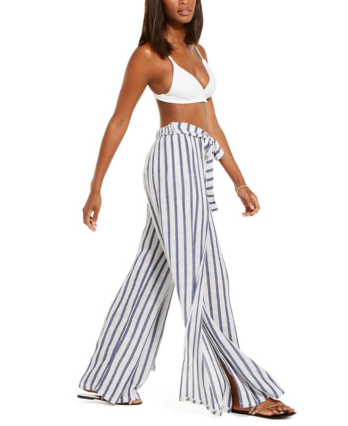 Becca Striped Tie-Front Cover-Up Pants & Reviews - Swimsuits & Cover ...