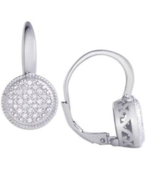 image of Diamond 1/5 ct. t.w. Round Leverback Earrings in Sterling Silver