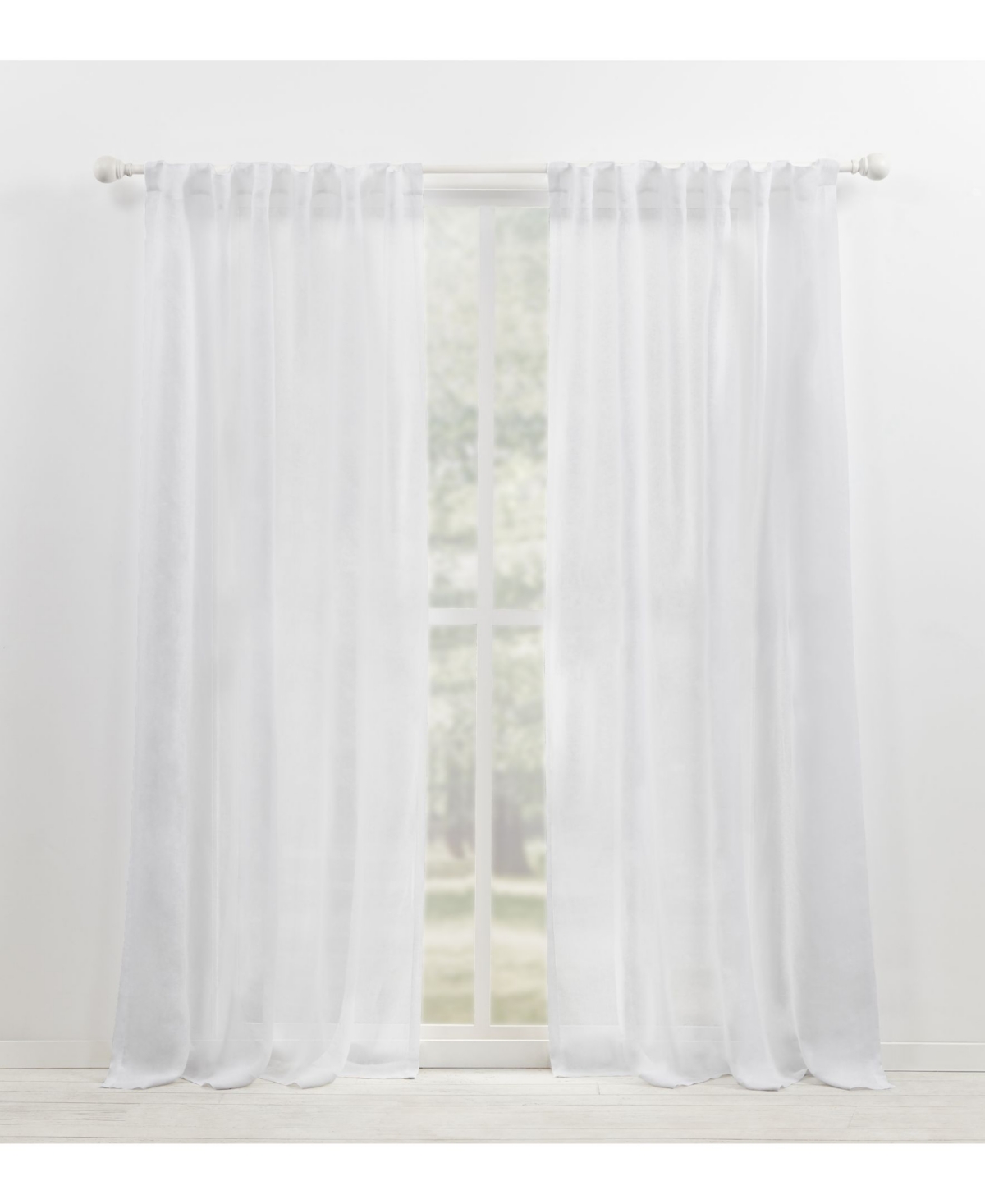 Lauren Ralph Lauren Engel Solid Back Tab Rod Pocket Curtain Panel, 54" X 84" In White