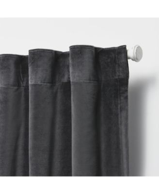 Velvety Room Darkening Back Tab Rod Pocket Curtain Panel, 52" x 63"