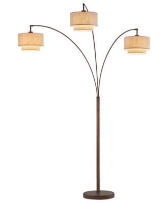 Lumiere III 80" LED Arched Floor Lamp Double Layer Shade with Dimmer