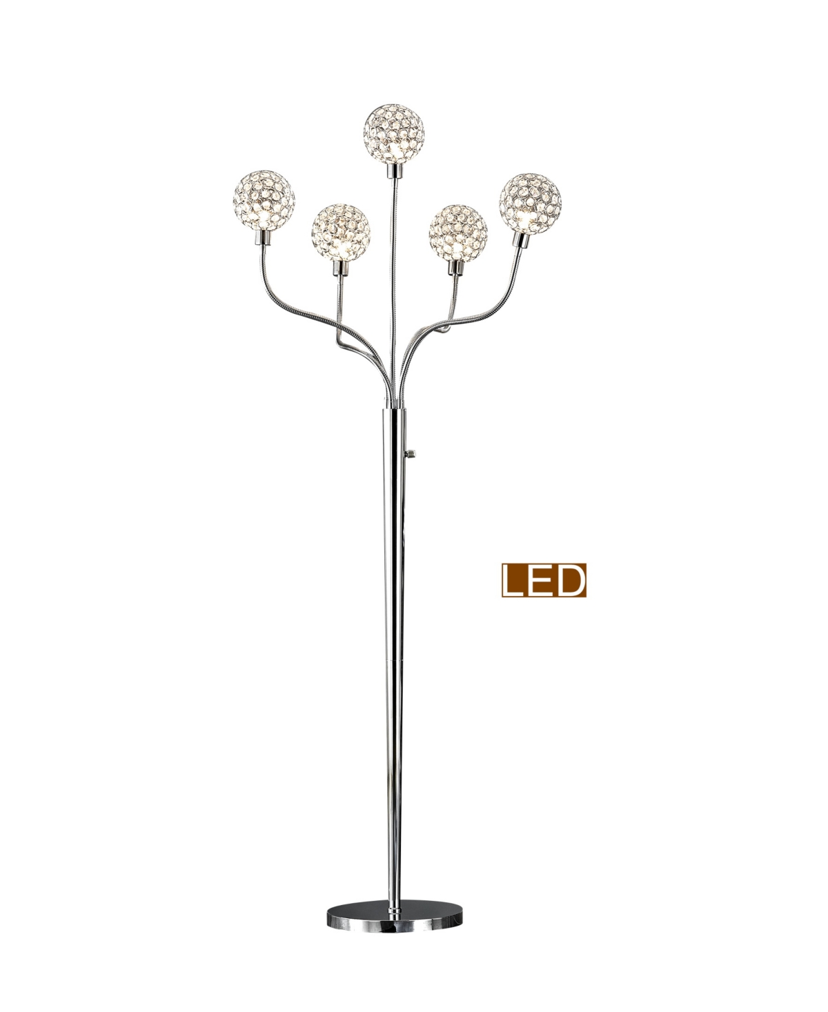 Artiva Usa Soho H Led Modern 5-Light Crystal Balls Floor Lamp with Dimmer