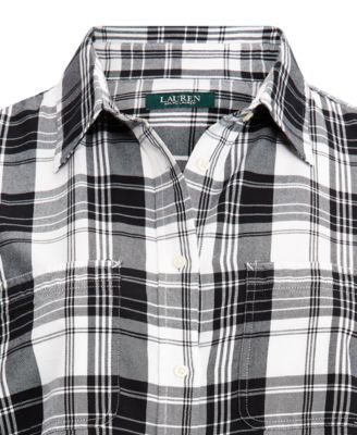 ralph lauren black button down shirt