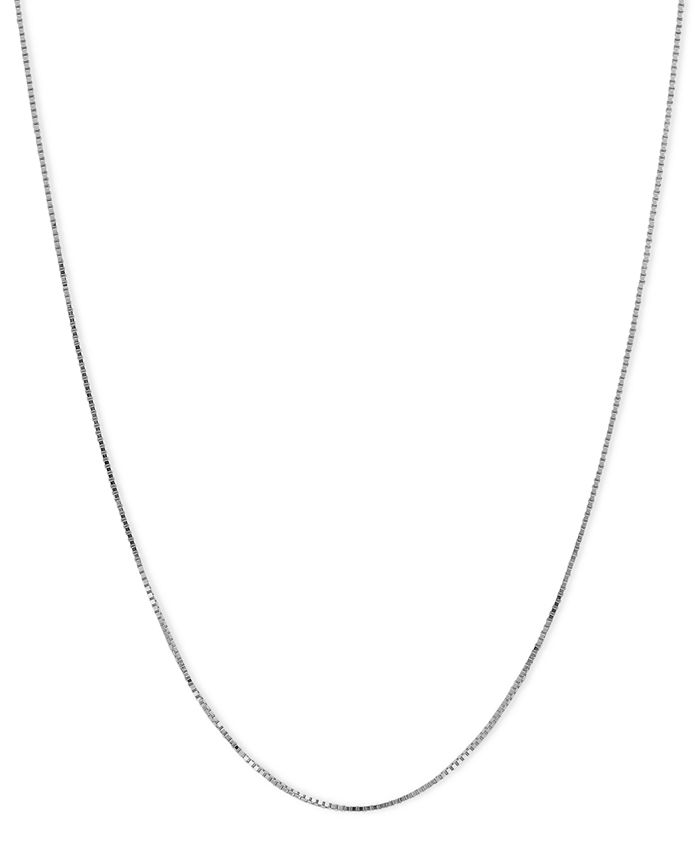 Macy's - 14k White Gold Necklace, 18" Plain Box Chain