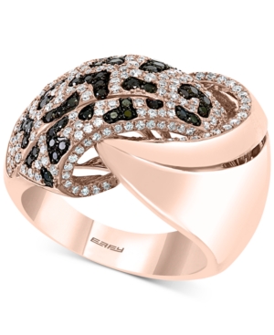 image of Effy Diamond Animal Print Statement Ring (1-1/20 ct. t.w.) in 14k Rose Gold