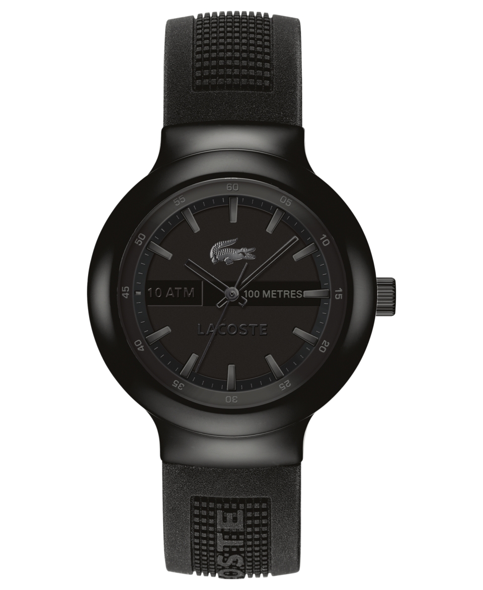 Lacoste Watch, Mens Borneo Black Silicone Strap 44mm 2010685