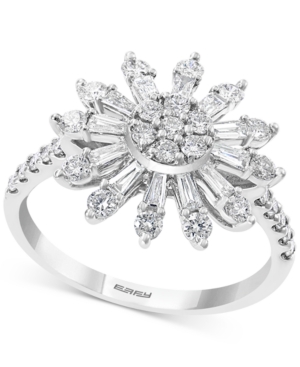 image of Effy Diamond Sunburst Statement Ring (7/8 ct. t.w.) in 14k White Gold