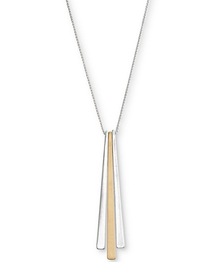 Lucky Brand - Two-Tone Stick Pendant Long Necklace