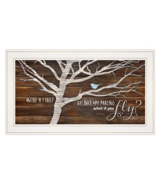 What if You Fly by Marla Rae, Ready to hang Framed print, White Frame, 27" x 15"