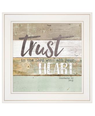 Trust in the Lord by Marla Rae, Ready to hang Framed print, White Frame, 15" x 15"