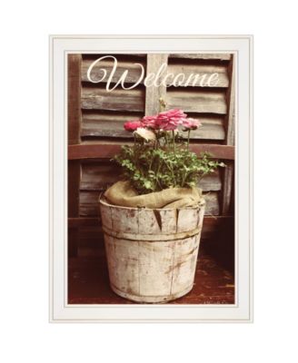 Welcome Roses by Anthony Smith, Ready to hang Framed Print, White Frame, 15" x 21"