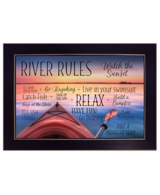 River Rules by Lori Deiter, Ready to hang Framed Print, Black Frame, 20" x 14"