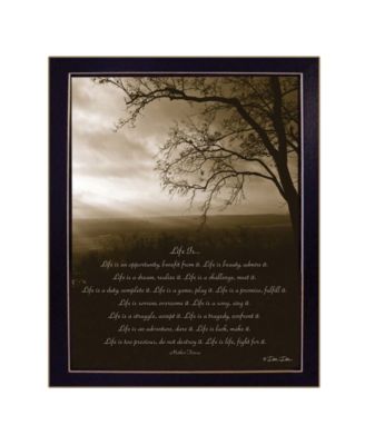 Life Is By Dee Dee, Printed Wall Art, Ready to hang, Black Frame, 18" x 22"