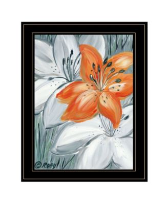 Tiger Lily in Orange by Roey Ebert, Ready to hang Framed Print, Black Frame, 15" x 19"