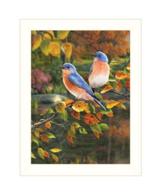 Bluebirds by Kim Norlien, Ready to hang Framed Print, White Frame, 14" x 18"