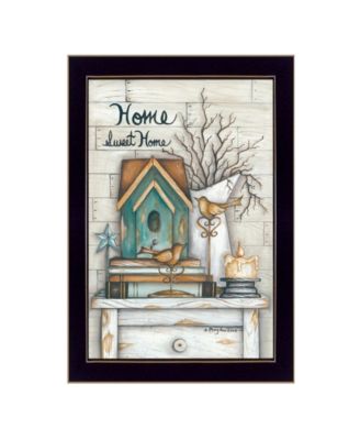 Home Sweet Home By Mary June, Printed Wall Art, Ready to hang, Black Frame, 14" x 20"
