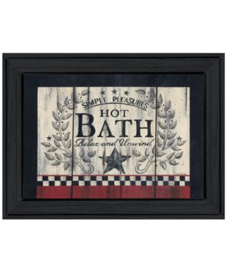 Hot Bath by Linda Spivey, Ready to hang Framed Print, Black Frame, 15" x 11"