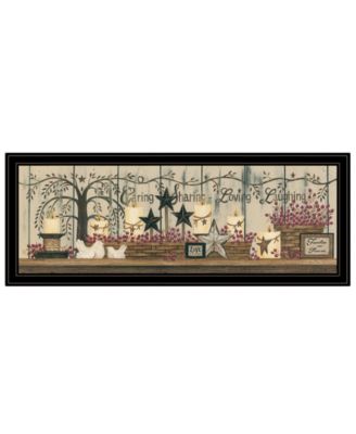 Willow Tree Shelf Collection by Linda Spivey, Ready to hang Framed Print, Black Frame, 39" x 15"